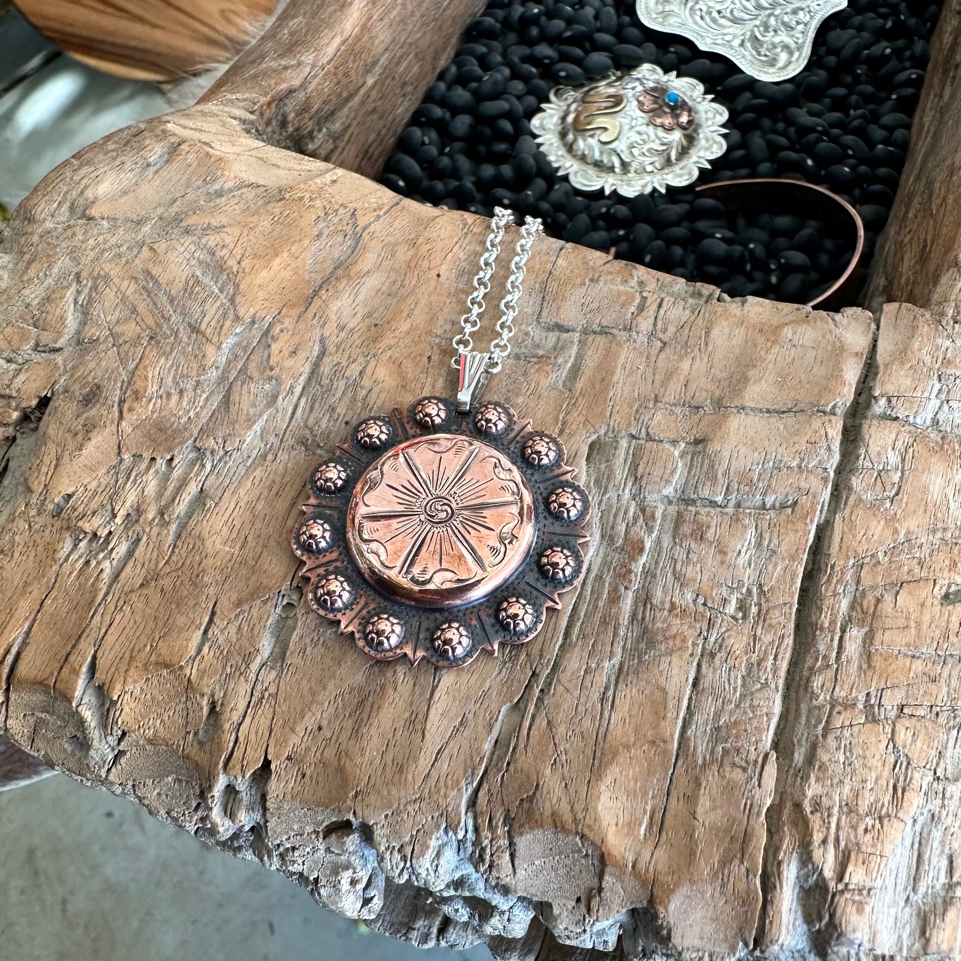 copper concho necklace