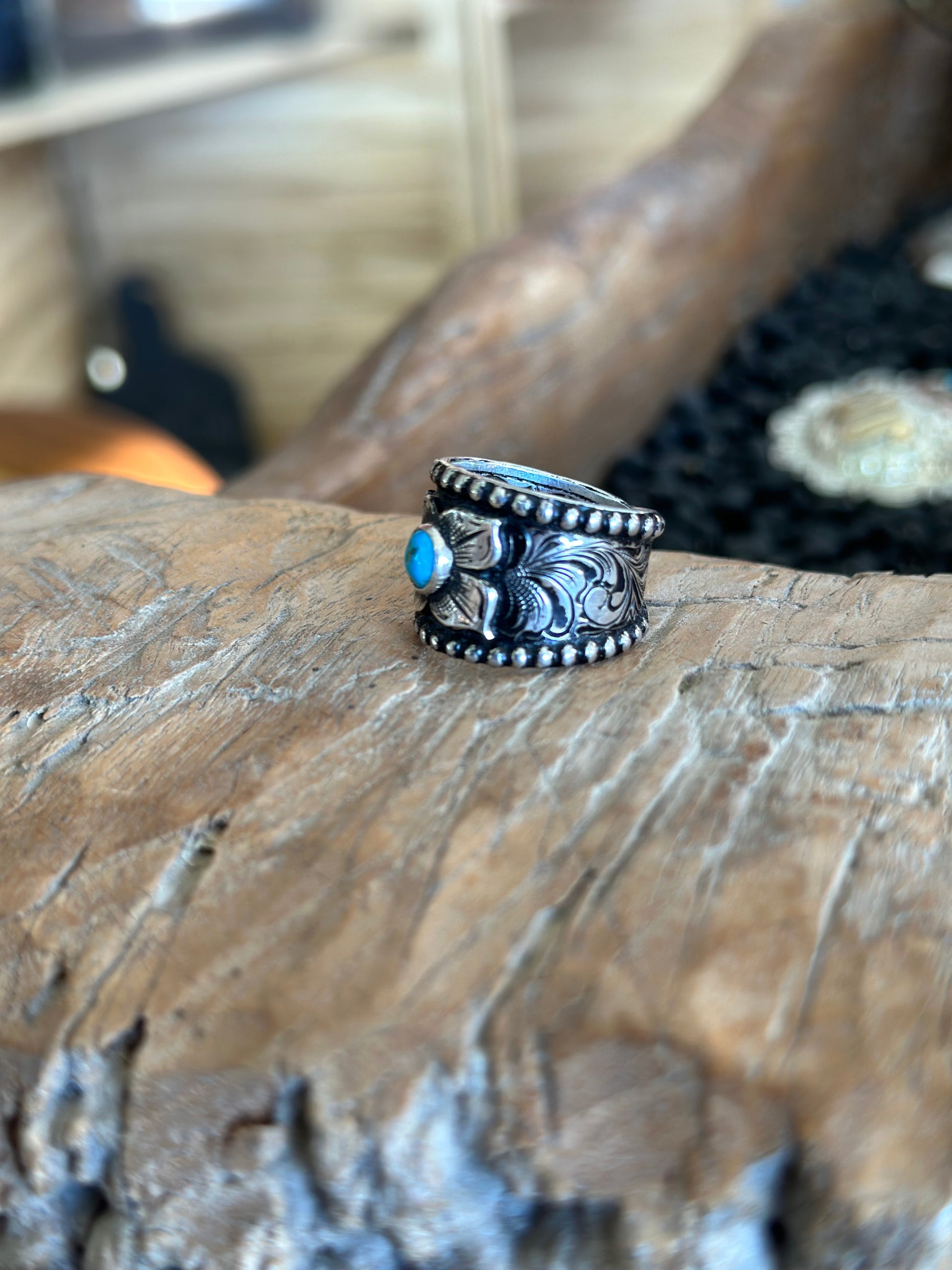 side view of sterling silver ring